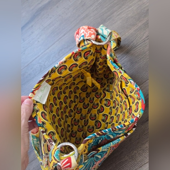 Vera Bradley Retro Eloise Hipster Provencal Yellow Paisely Crossbody Floral Boho - Picture 3 of 11